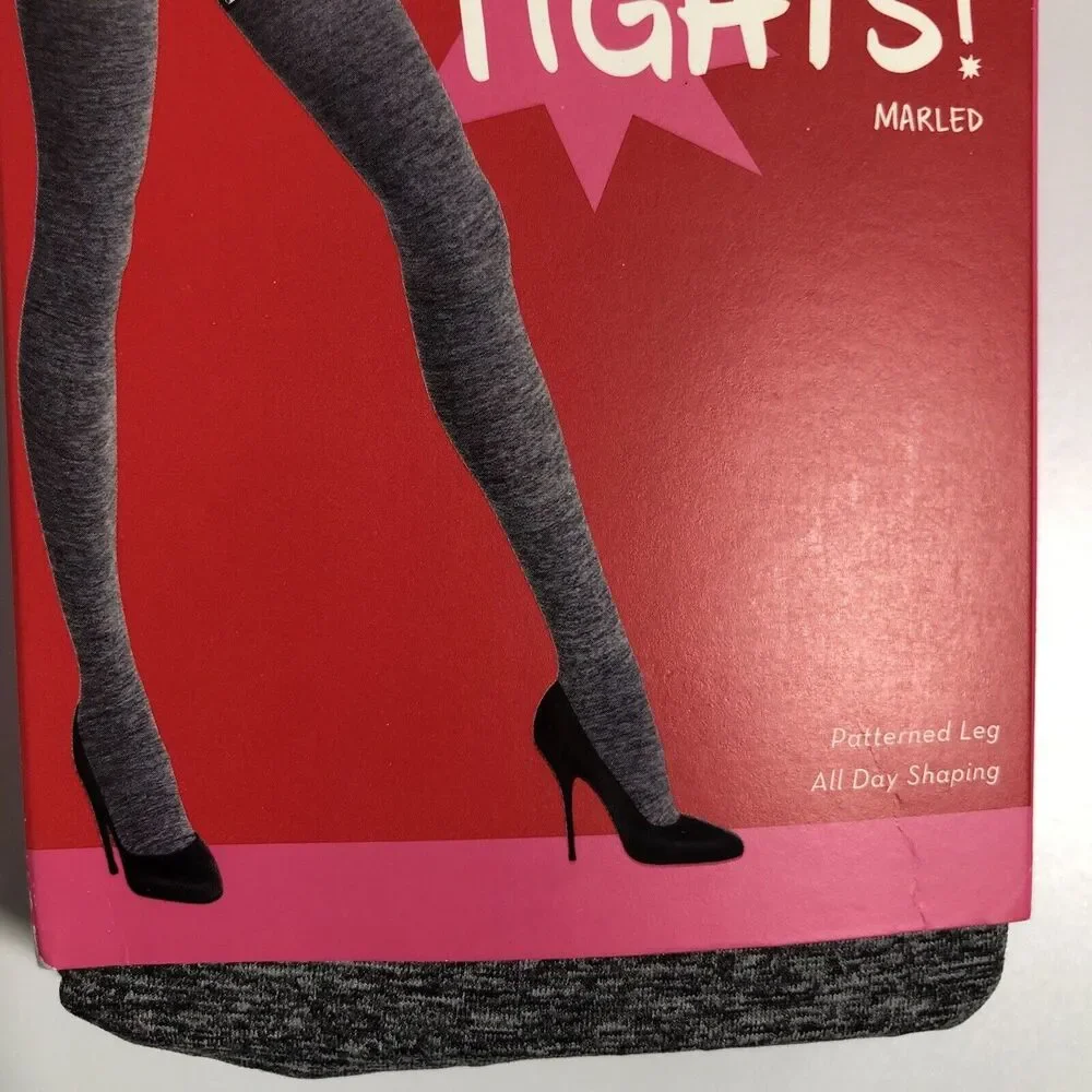 Spanx Tights Womens B Gray Marled Patterned Leg Shapewear New